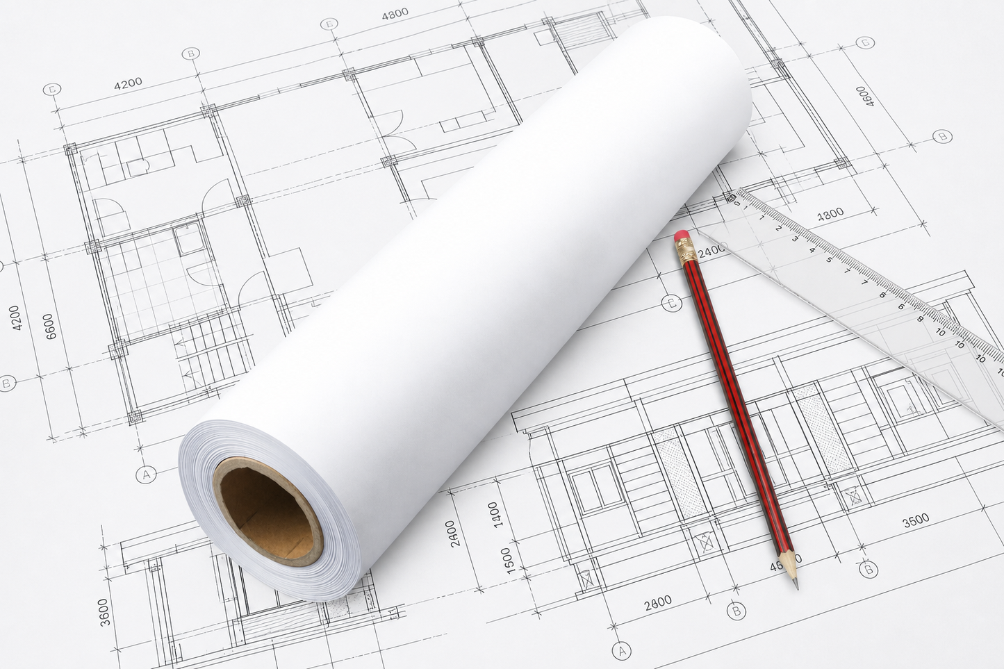 80gsm CAD 36 inch Drawing Paper Roll for Engineering Inkjet Printer – 3" Core